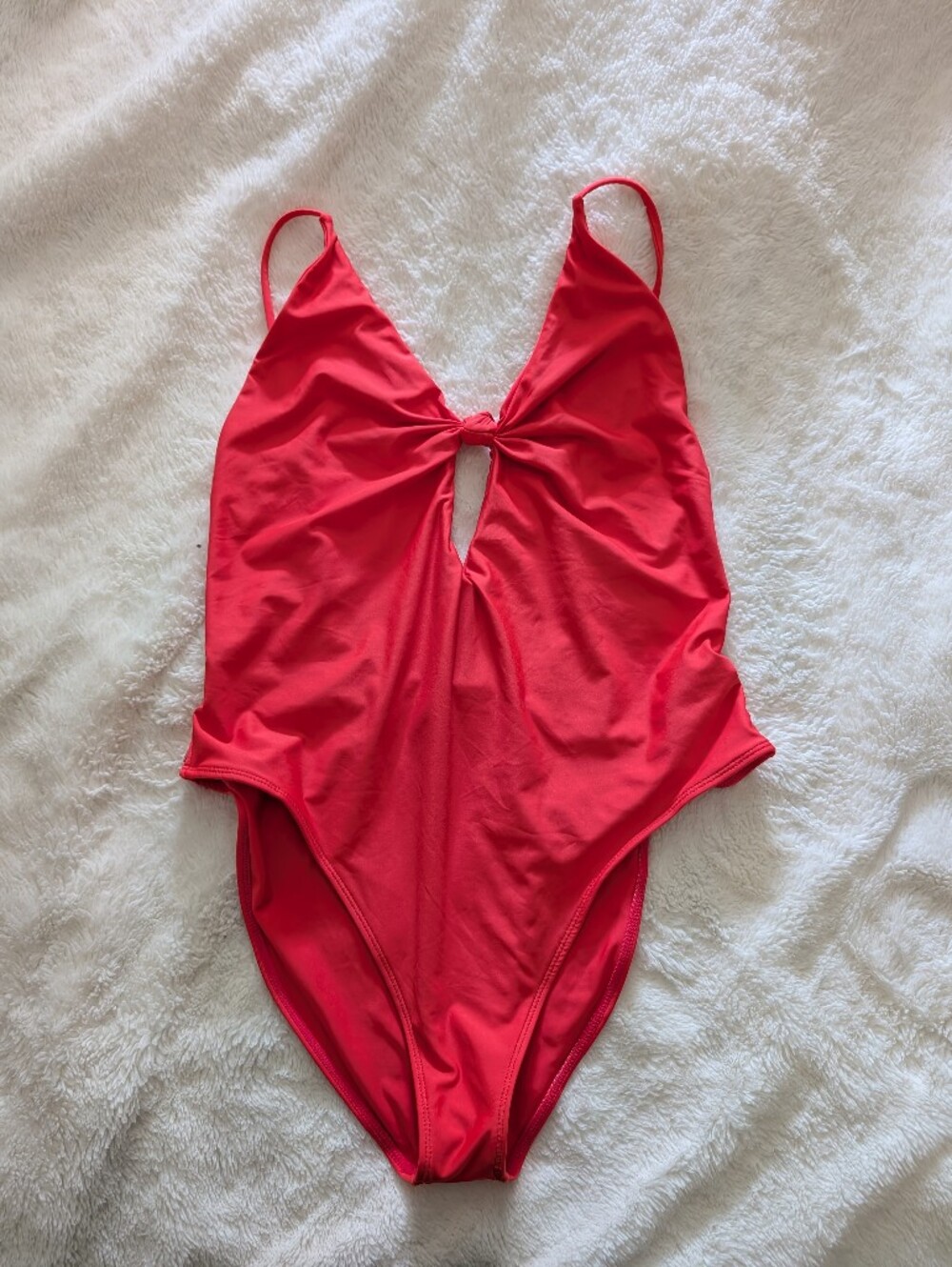Volcom Bright Red/Pink High Leg One piece